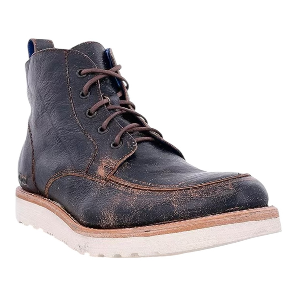 BED STU Lincoln Moc Toe lace up leather Black Lux men’s boot | 8.5
